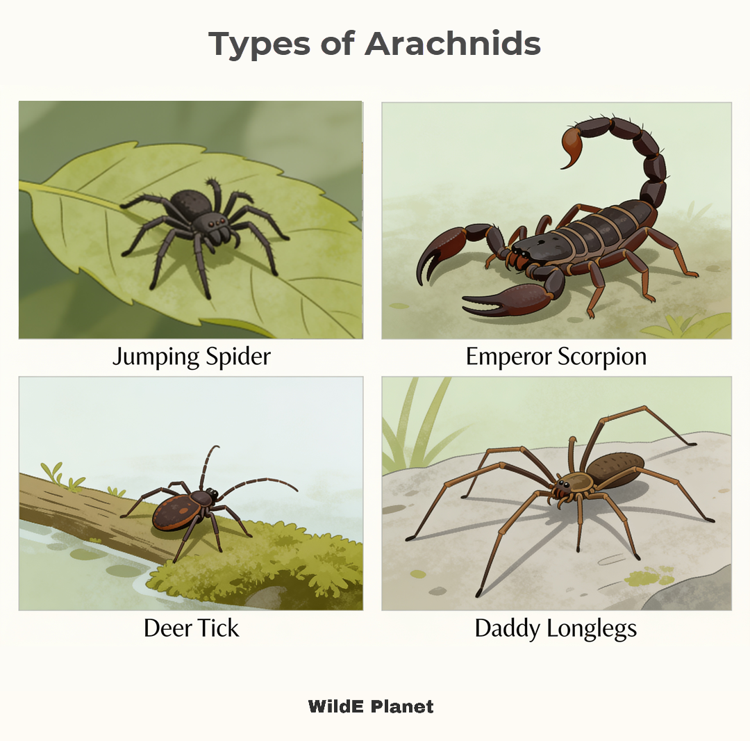 Types of arachnids on earth