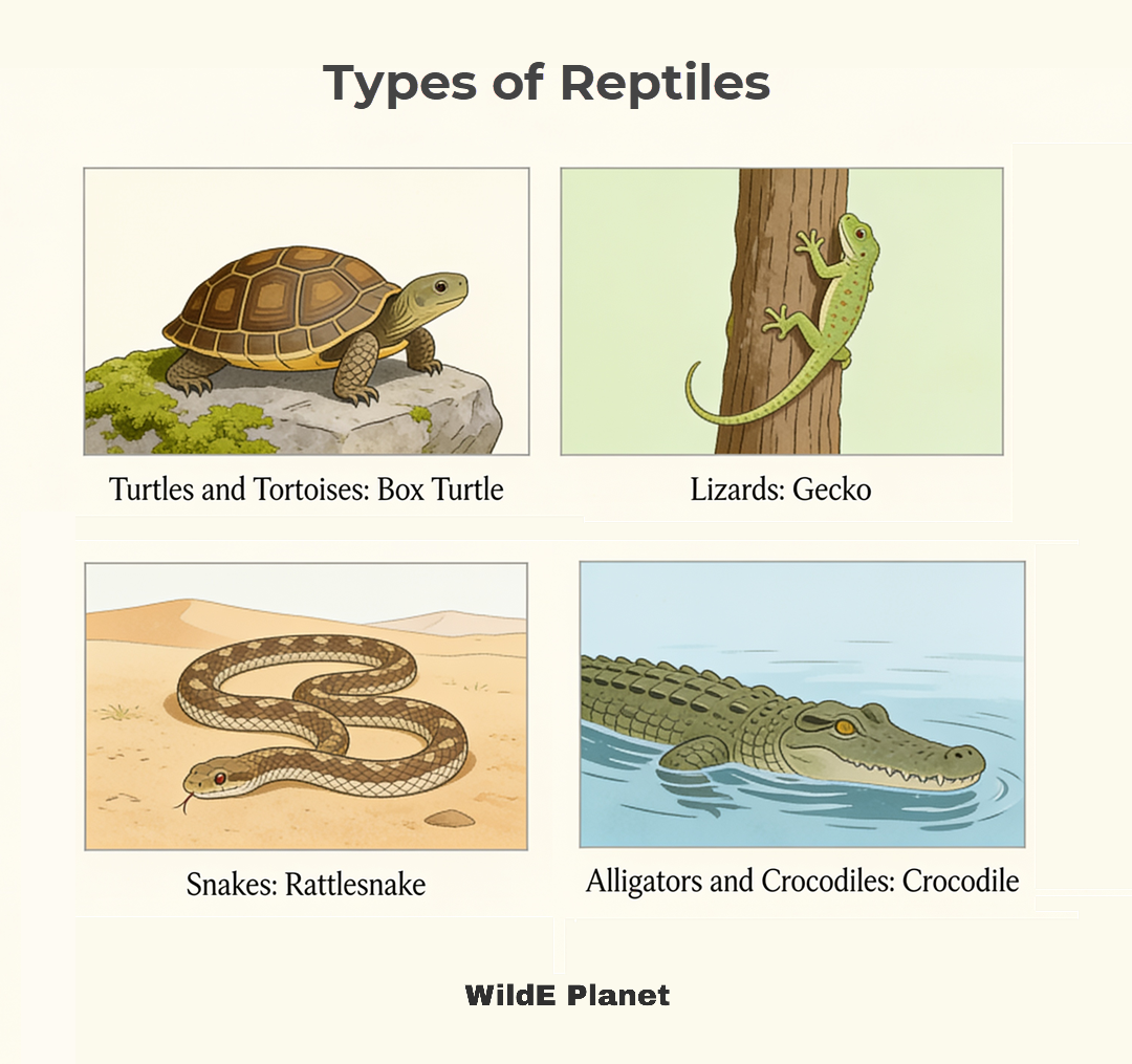 Types of reptiles.